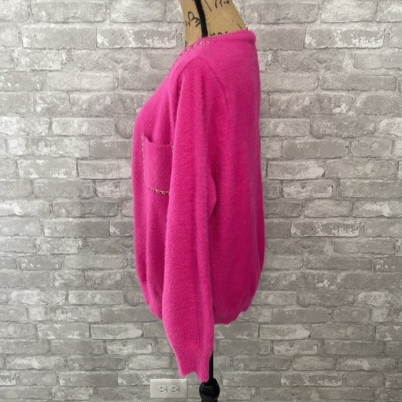 Nanette Lepore Pink Fuzzy Cardigan - Picture 3 of 6